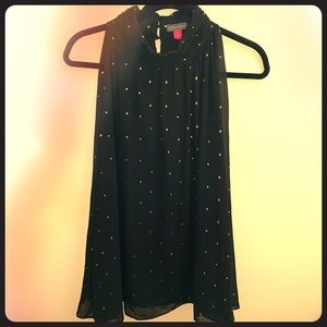 Vince Camuto Sleeveless Mock Neck Halter Blouse- L